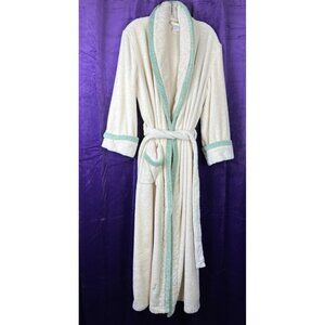 S Oversized Mens Pratesi Egyptian Cotton Shawl Collar Robe Beige Green